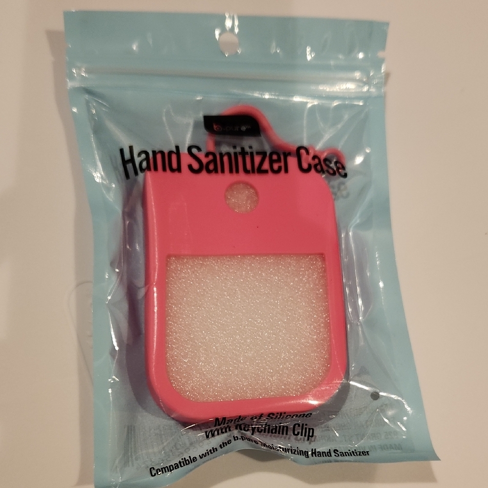 Pink Hand Sanitizer Case with Keychain Clip- 1/$6, 2$10 Or 3/$12